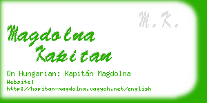 magdolna kapitan business card
